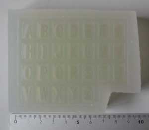 アルファベット焼印ゴム型